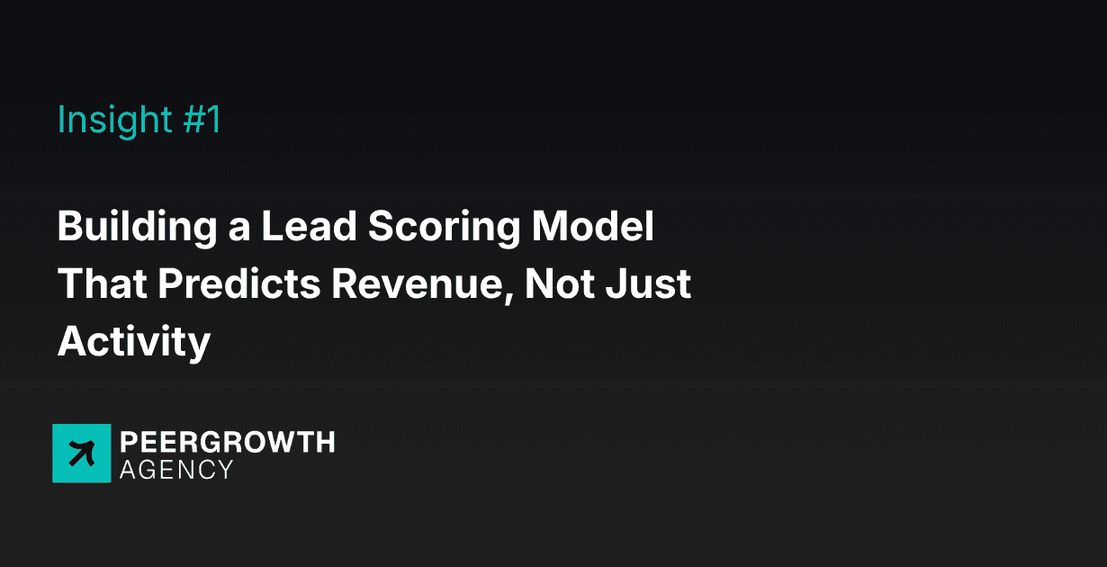 Building a Lead Scoring Model That Predicts Revenue, Not Just Activity