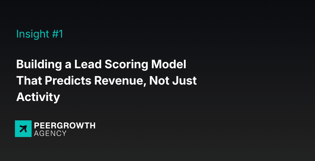 Building a Lead Scoring Model That Predicts Revenue, Not Just Activity