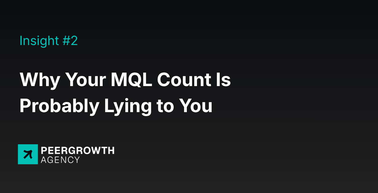 Why Your MQL Count Is Probably Lying to You